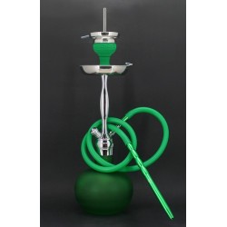 AL-MANI Shisha Z-21 mit Silikonkopf und Kaminaufsatz Grün