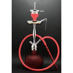 AL-MANI Shisha Z-21 mit Silikonkopf und Kaminaufsatz Rot