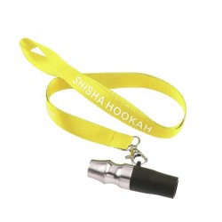 Shisha Hookah Hygienemundstück Edelstahl mit Silikonadapter und Umhängeband Yellow