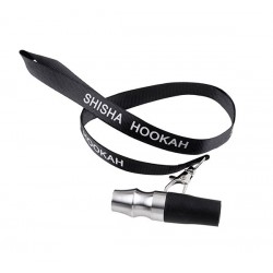 Shisha Hookah Hygienemundstück Edelstahl mit Silikonadapter und Umhängeband Black