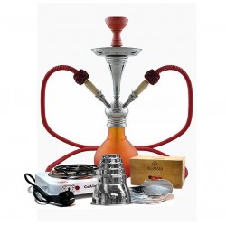 Aladin "Numea 2" Shisha Rot-Orange Set Groß